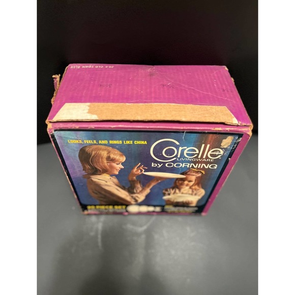 Vintage Corelle Livingware Old Town Blue, 20 Piece Dinner Set, New In Original B - Picture 3 of 11